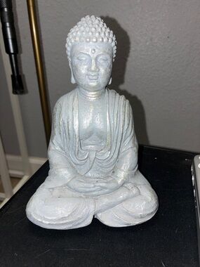 Serene Seated Buddha Statue - Pale Blue